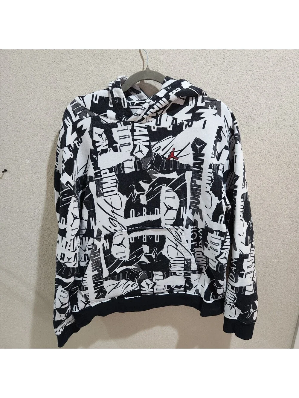 Jordan Pullover Hoodie Graphic Print Black/White Men's XXL DA9814-100